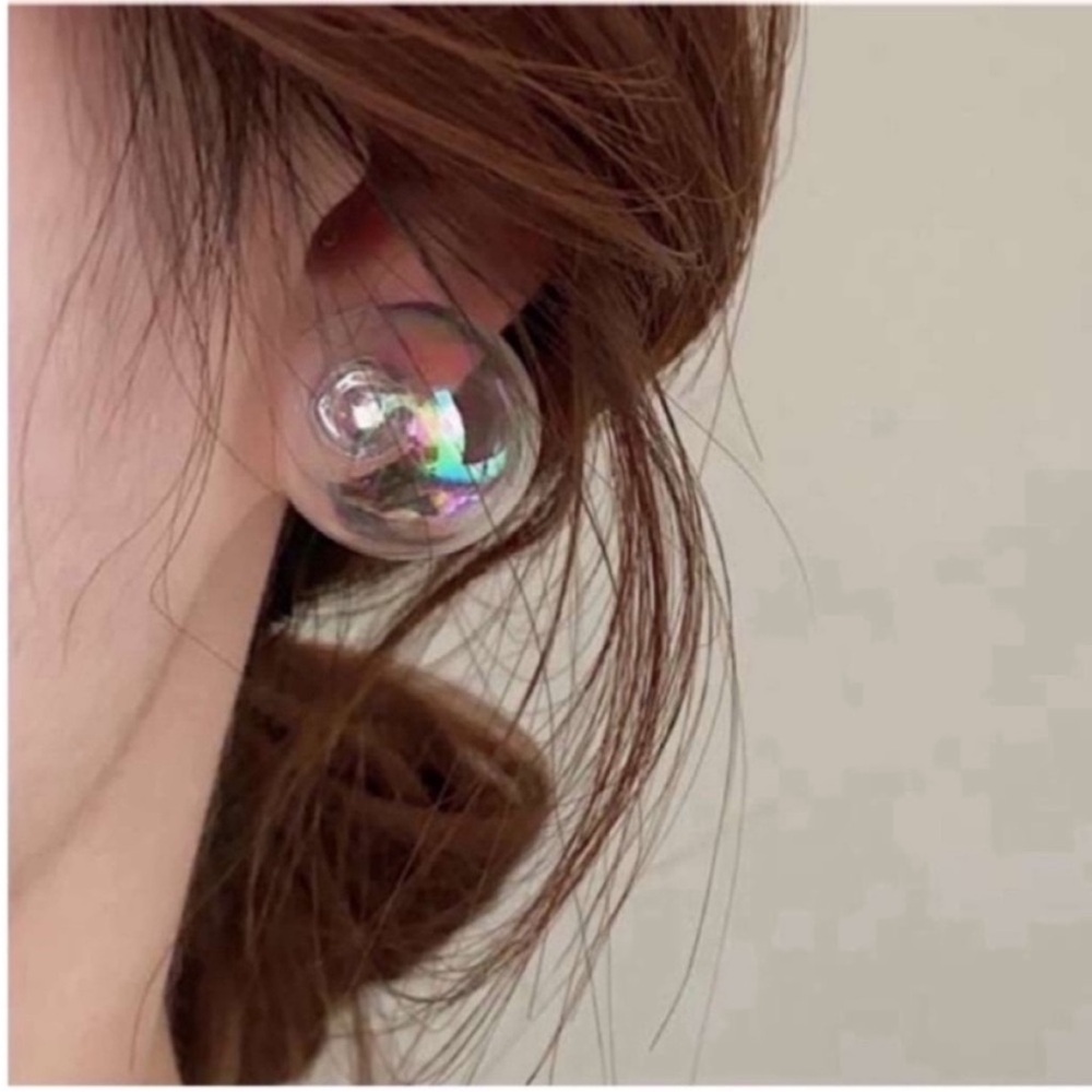 NWOT Anthropologie Willa Transparent Bubble Post Earrings - Picture 2 of 3